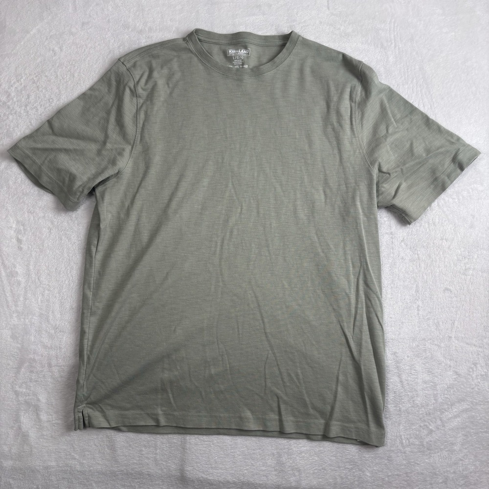 Kirkland Signature Green Short Sleeve Pima Cotton Blank Shirt Men's Large